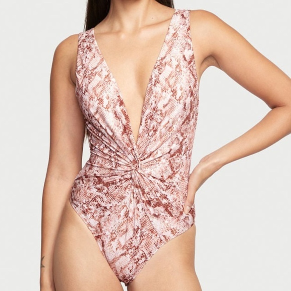 Victoria’s Secret Sexy Snake Print Plunge One Piece Swimsuit | SMALL